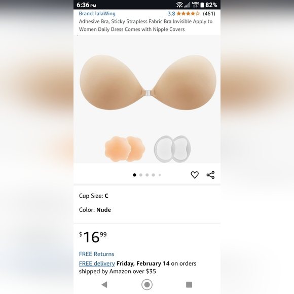 LalaWing Strapless Adhesive Bra size D - Picture 2 of 6